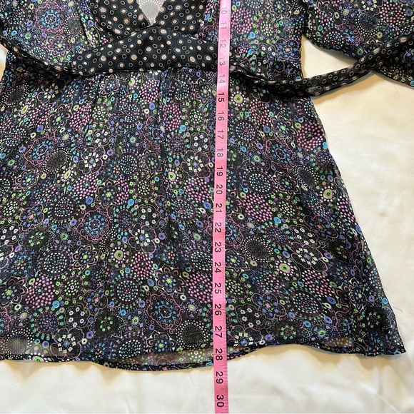 Odille Anthropologie 100% Silk Floral Sheer Size Small Made in USA - Picture 9 of 11